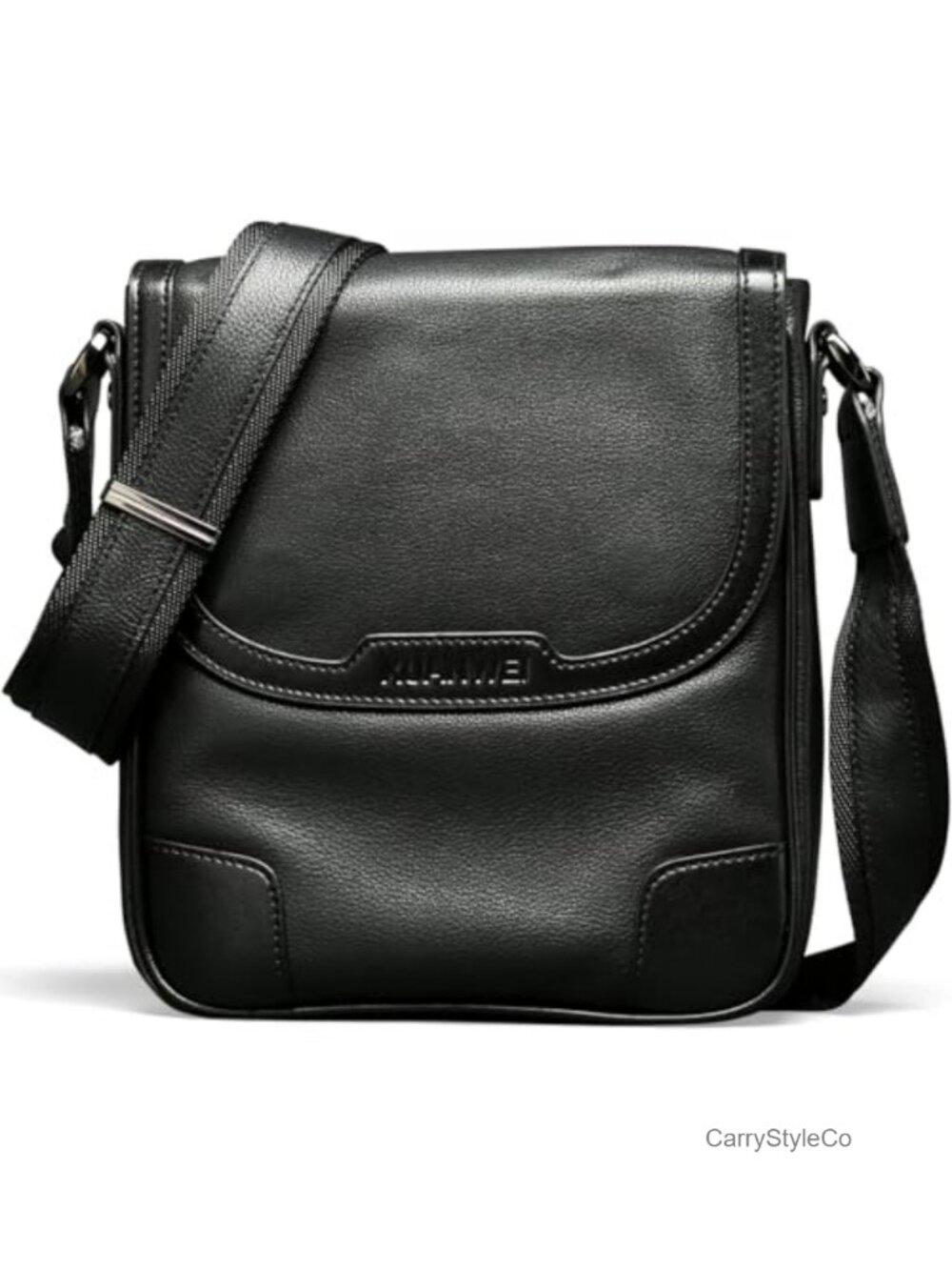 Full Grain Cowhide Messenger Bag for Men Tablet Business Crossbody